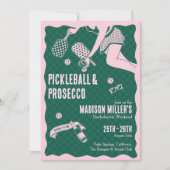 Moderne Pickleball- en Prosecco vrijgezellenweeken Kaart (Voorkant)