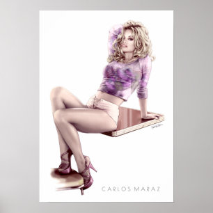 Moderne Pin-Up Meisje Illustratie Poster