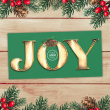 Moderne Pine Green en Gold Metal Joy Business Logo