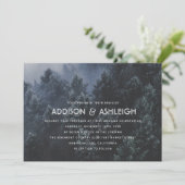 Moderne Pine Tree Forest Wedding Kaart (Staand voorkant)