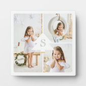 Moderne pineboommonogram drie fotocollage fotoplaat (Voorkant)