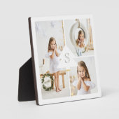 Moderne pineboommonogram drie fotocollage fotoplaat (Voorkant)