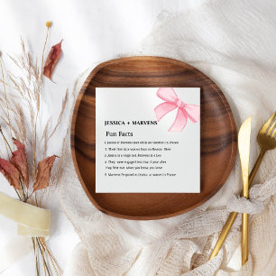 Moderne Pink Bow leuke weetjes bruiloft servetten