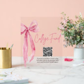 Moderne Pink Bow QR Code College Fund Graduation (Mariage)