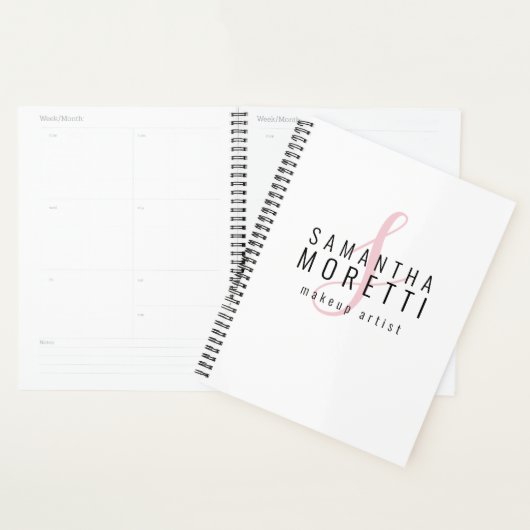 Moderne Pink Script maquillage Artiste Business Pl (Devant avec enveloppe)