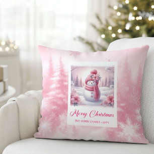 Moderne Pinkmas Gezellige Winterbos Kinder Cadeau Kussen