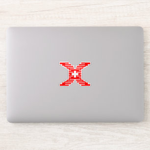 Moderne Pixel Letter X met Medisch Kruis  Sticker