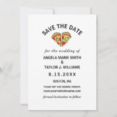 Moderne Pizza Amore Zwart Typografie Fotobruiloft Save The Date (Achterkant)