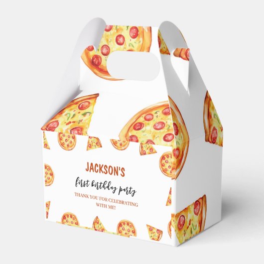 Moderne Pizza Favor Box Verjaardagsfeestje Bedankdoosjes (Achterkant)