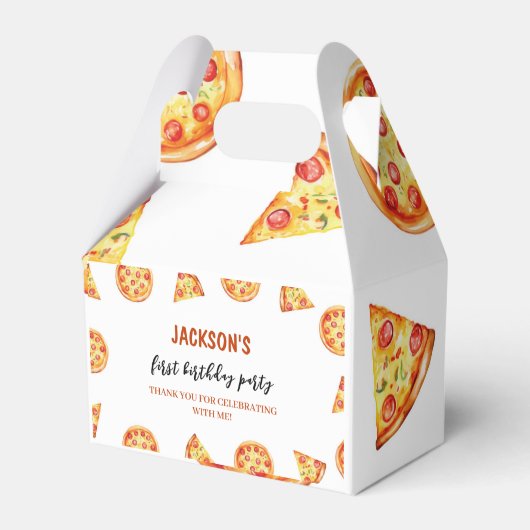 Moderne Pizza Favor Box Verjaardagsfeestje Bedankdoosjes (Voorkant Zijde)