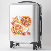 Moderne Pizza Pepperoni Food Fun Sticker (Koffer)