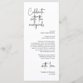 Moderne plaatsing van het bruilofts diner bedankka programma (Voorkant)