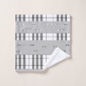  Moderne Plaid Chic  Noir et Blanc (Gant de toilette)
