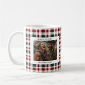 Moderne Plaid Landelijke Monogram Foto Kerstmis Koffiemok (Links)