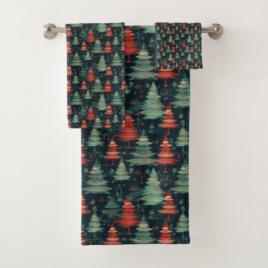 Moderne Plaid Vakantie kerstbomen Bad Handdoek (Insitu)