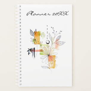 Moderne Planner Jaune Art Abstrait