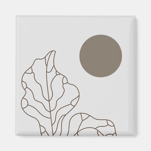 Moderne plant kunst magneet (Voorkant)