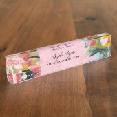 Moderne plaque de nom florale abstraite personnali (Taille)