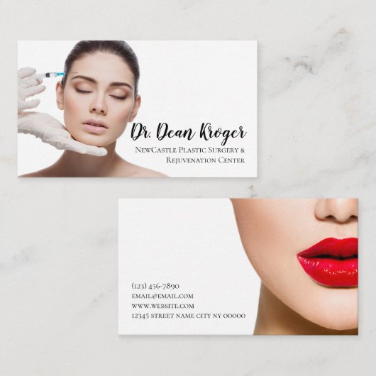 Moderne plastische chirurgie en verjonging visitekaartje (Voorkant / Achterkant)