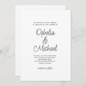 Moderne platte en eenvoudige Casual bruiloft Kaart (Voorkant / Achterkant)