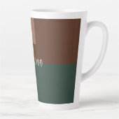 Moderne platte handgeschreven naam bruin groen latte mok (Rechts)