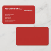 Moderne platte minimalistische rode, witte Profess Visitekaartje (Voorkant / Achterkant)