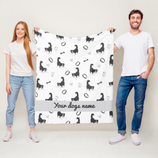 Moderne platte ontwerp Border Collie & botten patr Fleece Deken