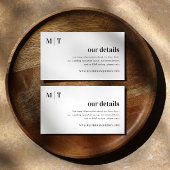 Moderne plechtigheid op een gloedvol monogram - on informatiekaartje