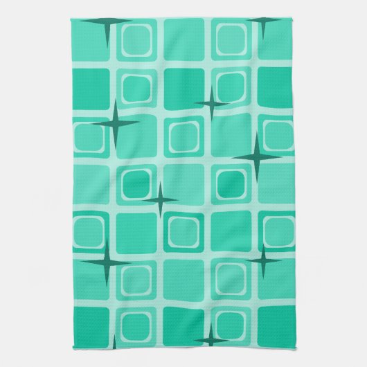 Moderne Pleinen uit de Middeleeuwen Sterren Blauwg Theedoek (Verticaal)