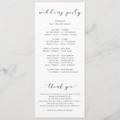 Moderne Plezierige Krullen Calligrafie Huwelijkspr Programma (Achterkant)