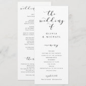 Moderne Plezierige Krullen Calligrafie Huwelijkspr Programma (Voorkant / Achterkant)
