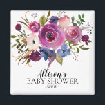 Moderne Plum Bleu Lavande Douche Faveur Aimant<br><div class="desc">Beau baby shower Plum violet & Fleurs Bleues faveur aimant.. Objets correspondants disponibles dans notre boutique.</div>