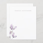 Moderne plum Foliage Personalized Stationery (Voorkant / Achterkant)