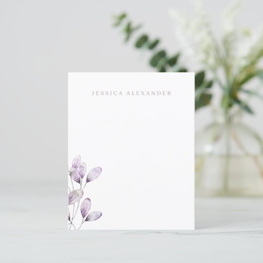 Moderne plum Foliage Personalized Stationery (Staand voorkant)