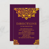 Moderne Plum Gold Mandala Indiase Richtingen Kaart (Voorkant / Achterkant)