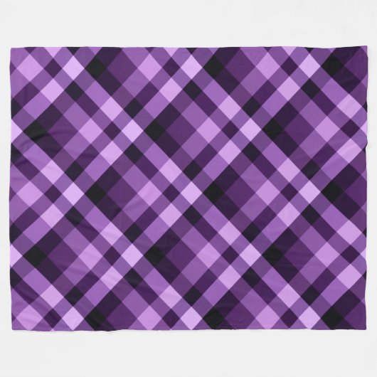Moderne Plum Paarse geruite grote fleece deken (Voorkant (Horizontaal))