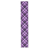 Moderne Plum Paarse Plaid Grote Tafelloper (Voorkant)