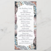 Moderne Plumes tribales Programme de mariage de Bo (Dos)