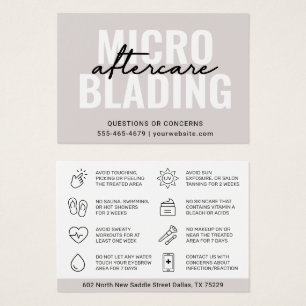 Moderne PMU Brow Instructions Card voor Brows Afte Visitekaartje