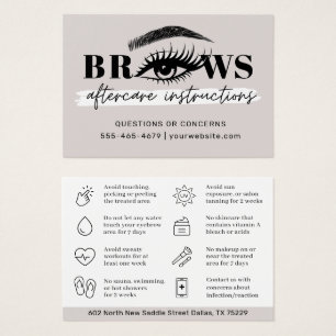 Moderne PMU Brow Instructions Card voor Brows Afte Visitekaartje