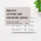 Moderne PMU Brow Instructions Card voor Brows Afte Visitekaartje (Bureau)