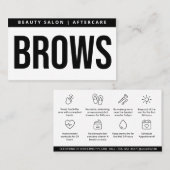 Moderne PMU Brow Instructions Card voor Brows Afte Visitekaartje (Voorkant / Achterkant)
