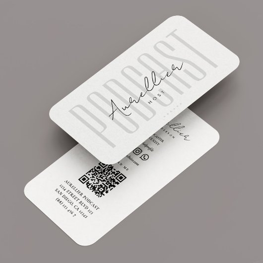 Moderne Podcaster Voice Actor Professioneel Wit Visitekaartje