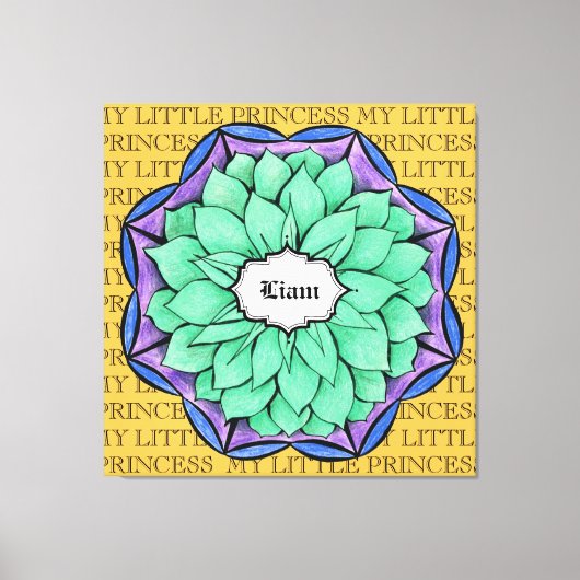 MODERNE POINSETTIA IN BLAUW CANVAS AFDRUK (Voorkant)