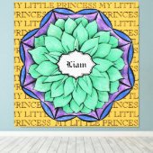 MODERNE POINSETTIA IN BLAUW CANVAS AFDRUK (Insitu (Houten vloer))