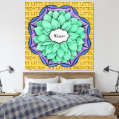 MODERNE POINSETTIA IN BLAUW CANVAS AFDRUK (Insitu (Slaapkamer))