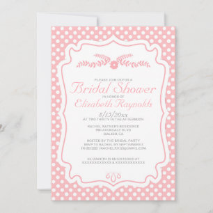 Moderne poka Dot Bridal Shower Invitations Kaart