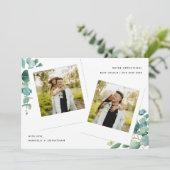 Moderne Polaroid Foto Waterverf Floral Zwangerscha Aankondiging (Staand voorkant)