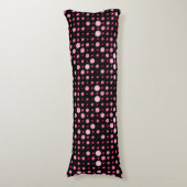 Moderne Polka Dot 01.Pink Zwart BG Lichaamskussen (Voorkant Verticaal)