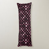 Moderne Polka Dot 01.Pink Zwart BG Lichaamskussen (Achterkant (Verticaal))